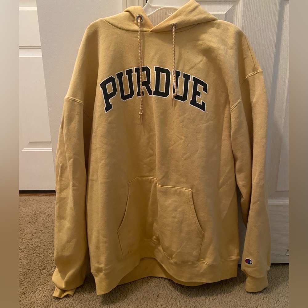 XL Champion Purdue Hoodie Sweatshirt Yellow Gold